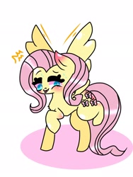 Size: 1536x2048 | Tagged: safe, artist:chocolate11451, fluttershy, pony, g4, blushing, digital art, female, solo, tongue out