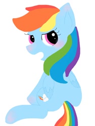 Size: 768x1024 | Tagged: safe, artist:oekakikumao, rainbow dash, pony, g4, blushing, digital art, female, solo