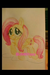 Size: 480x710 | Tagged: safe, artist:bunnyoxo, fluttershy, pegasus, pony, g4, colored pencil drawing, female, solo, traditional art