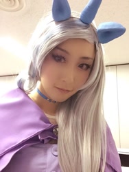 Size: 768x1024 | Tagged: safe, artist:bunnyoxo, trixie, human, g4, cape, clothes, convention:japanponycon, cosplay, costume, horn, irl, irl human, photo, pony ears, solo, trixie's cape