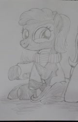 Size: 1511x2352 | Tagged: safe, artist:strategypony, oc, oc only, earth pony, pony, clothes, cup, scarf, traditional art