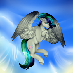 Size: 2500x2500 | Tagged: safe, artist:tired-horse-studios, oc, oc only, oc:gntle winds, pegasus, pony, female, high res, mare, offspring, parent:fluttershy, parent:soarin', parents:soarinshy, solo