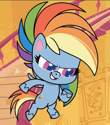 Size: 920x1050 | Tagged: safe, screencap, rainbow dash, pegasus, pony, death of a sales-pony, g4.5, my little pony: pony life, cropped, female, mare, solo