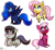 Size: 2400x2200 | Tagged: safe, artist:freak-side, cheerilee, fluttershy, octavia melody, princess luna, alicorn, earth pony, pegasus, pony, g4, cheeribetes, chibi, cute, female, high res, lunabetes, mare, shyabetes, tavibetes