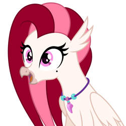 Size: 2387x2373 | Tagged: safe, artist:rioshi, artist:starshade, oc, oc only, oc:velvet skies, hippogriff, g4, adoraskies, cute, female, happy, heart, heart eyes, high res, simple background, solo, white background, wingding eyes