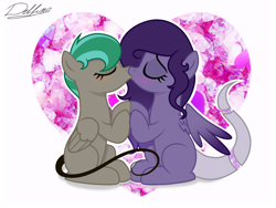 Size: 1024x768 | Tagged: safe, artist:delfinaluther, oc, oc only, pegasus, pony, kissing, simple background, white background