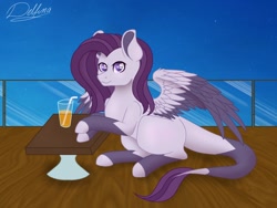 Size: 1024x768 | Tagged: safe, artist:delfinaluther, oc, oc only, pegasus, pony, cute, drink, heart eyes, solo, wingding eyes