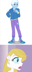 Size: 789x1759 | Tagged: safe, artist:limedazzle, edit, editor:jdueler11, prince blueblood, trixie, equestria girls, g4, equestria girls-ified, equestria guys, female, hat, male, princess bluebelle, rule 63, ship:bluetrix, ship:trisbelle, shipping, show accurate, simple background, straight, surprised blueblood, transparent background, tristan