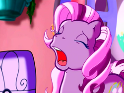 Size: 720x540 | Tagged: safe, screencap, wysteria, earth pony, pony, g3, the princess promenade, eyes closed, female, help, help me, open mouth, sad, solo, window, yelling