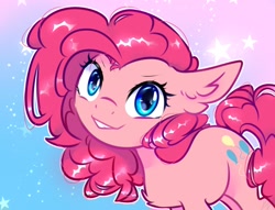 Size: 1984x1512 | Tagged: safe, artist:kestr_deord, pinkie pie, earth pony, pony, g4, chest fluff, cute, diapinkes, ear fluff, female, looking at you, mare, smiling, solo, stars