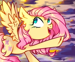 Size: 1800x1500 | Tagged: safe, artist:kestr_deord, fluttershy, pegasus, pony, g4, cute, ear fluff, female, heart eyes, mare, open mouth, shyabetes, smiling, solo, wingding eyes