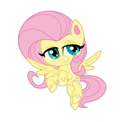 Size: 6200x6048 | Tagged: safe, artist:emeraldblast63, fluttershy, pegasus, pony, g4, g4.5, my little pony: pony life, chibi, cute, flying, g4 to g4.5, simple background, transparent background, vector