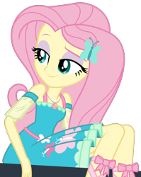 Size: 2097x2641 | Tagged: safe, artist:sketchmcreations, fluttershy, equestria girls, equestria girls series, g4, tip toppings, tip toppings: fluttershy, spoiler:choose your own ending (season 2), spoiler:eqg series (season 2), cute, female, geode of fauna, high res, lidded eyes, magical geodes, shyabetes, sidewalk, simple background, sitting, smiling, solo, transparent background, vector