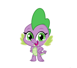 Size: 4800x4260 | Tagged: safe, artist:emeraldblast63, spike, dragon, g4, g4.5, my little pony: pony life, chibi, cute, g4 to g4.5, hand on hip, open mouth, simple background, transparent background, vector