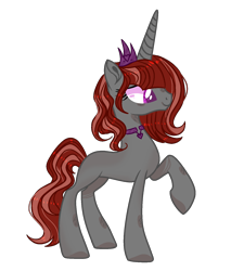 Size: 1330x1561 | Tagged: safe, artist:rose-moonlightowo, pony, unicorn, female, mare, offspring, parent:king sombra, parent:princess cadance, parents:somdance, simple background, solo, transparent background