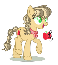 Size: 1065x1182 | Tagged: safe, artist:rose-moonlightowo, oc, oc only, earth pony, pony, female, mare, offspring, parent:applejack, parent:caramel, parents:carajack, simple background, solo, transparent background