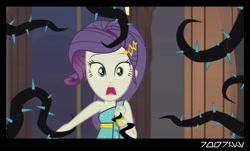 Size: 1288x778 | Tagged: safe, edit, edited screencap, editor:teren rogriss, screencap, rarity, equestria girls, g4, spring breakdown, black vine, this will end in pain, this will end in tears, this will not end well, thorn