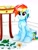 Size: 2322x3061 | Tagged: safe, artist:liaaqila, rainbow dash, pegasus, pony, g4, bad pony, behaving like a cat, broken vase, chest fluff, cute, dashabetes, eye clipping through hair, feather, female, flower, flower pot, folded wings, high res, mare, pure unfiltered evil, sitting, solo, sparkles, traditional art, wings