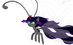 Size: 946x586 | Tagged: safe, artist:traveleraoi, oc, oc only, oc:somber moon, breezie, base used, breezie oc, offspring, parent:king sombra, parent:nightmare moon, parents:sombramoon, solo, sombra eyes
