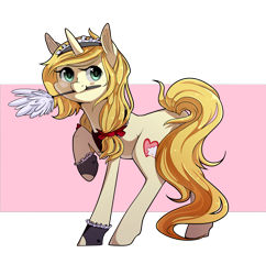 Size: 2669x2759 | Tagged: safe, artist:tomat-in-cup, oc, oc only, pony, unicorn, bow, cuffs (clothes), duster, hair bow, high res, horn, maid, maid headdress, mouth hold, raised hoof, simple background, solo, transparent background, unicorn oc