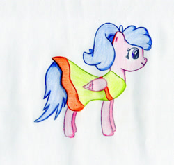 Size: 1600x1526 | Tagged: safe, artist:fluttershow, oc, oc only, oc:sleepy cloud, pegasus, pony, clothes, dress, pegasus oc, solo, traditional art, wings