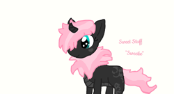 Size: 1337x722 | Tagged: safe, artist:tophatlycanthrope, oc, oc only, oc:sweet stuff, hybrid, interspecies offspring, magical lesbian spawn, offspring, parent:oc:fluffle puff, parent:queen chrysalis, parents:canon x oc, parents:chrysipuff, solo