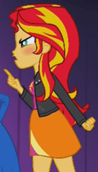 Size: 560x976 | Tagged: safe, screencap, sunset shimmer, equestria girls, g4, my little pony equestria girls: rainbow rocks, blushing, cropped, female, solo focus