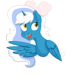 Size: 1024x1024 | Tagged: safe, artist:chocolateswirlyt, oc, oc only, oc:fleurbelle, alicorn, pony, alicorn oc, bow, female, hair bow, horn, looking up, mare, simple background, solo, transparent background, wings, yellow eyes