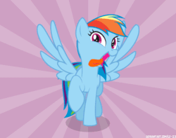 Size: 2000x1575 | Tagged: safe, artist:le-23, rainbow dash, pegasus, pony, g4, animated, female, flapping, gif, tongue out