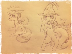 Size: 2592x1936 | Tagged: safe, artist:kolshica, trixie, g4, apple cider, cape, clothes, cute, hat, traditional art, trixie's cape, trixie's hat