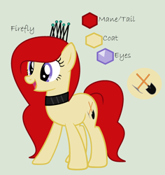 Size: 1916x2032 | Tagged: safe, artist:lominicinfinity, oc, oc only, oc:firefly, earth pony, pony, crown, female, jewelry, mare, reference sheet, regalia, simple background, solo
