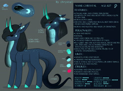 Size: 4252x3150 | Tagged: safe, artist:chrystal_company, oc, oc only, oc:nightmare chrystal, bicorn, pony, colored hooves, female, horn, mare, multiple horns, reference sheet, text