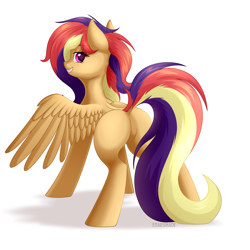 Size: 3500x3500 | Tagged: safe, artist:starshade, oc, oc only, oc:crystal rose, pegasus, pony, butt, commission, dock, featureless crotch, female, heart, heart eyes, high res, plot, simple background, solo, wingding eyes, ych example, ych result