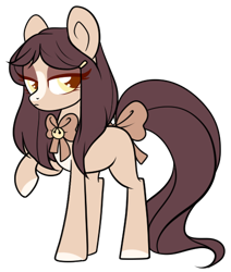 Size: 436x515 | Tagged: safe, artist:rerorir, oc, oc only, earth pony, pony, bow, female, mare, neck bow, simple background, solo, tail bow, transparent background