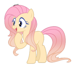 Size: 1574x1422 | Tagged: safe, artist:leaficun3, fluttershy, pony, g4, alternate design, earth pony fluttershy, female, race swap, simple background, solo, transparent background