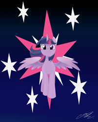 Size: 3942x4904 | Tagged: safe, artist:sweetietwily19, part of a set, twilight sparkle, alicorn, pony, g4, absurd resolution, cutie mark, cutie mark background, female, looking at you, mare, smiling, solo, spread wings, twilight sparkle (alicorn), wings