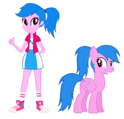 Size: 1080x1033 | Tagged: safe, artist:gouhlsrule, artist:jennieoo, artist:selenaede, edit, vector edit, firefly, pegasus, pony, equestria girls, g1, arm behind back, clothes, converse, equestria girls-ified, g1 to equestria girls, g1 to g4, generation leap, ponytail, self ponidox, shoes, show accurate, simple background, skirt, smiling, sneakers, socks, thumbs up, tomboy, transparent background, vector