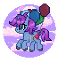 Size: 2000x2154 | Tagged: safe, artist:scorpion, oc, oc only, oc:mobian, pony, unicorn, balloon, cloud, commission, cute, floating, high res, male, smiling, solo, stallion, unshorn fetlocks, ych result