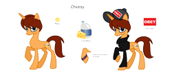 Size: 6000x2608 | Tagged: safe, artist:darbypop1, oc, oc only, oc:cheesy weezy, pony, unicorn, cap, clothes, hat, hoodie, male, simple background, solo, stallion, transparent background