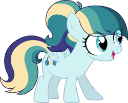 Size: 2518x2042 | Tagged: safe, artist:crystalponyart7669, artist:mint-light, oc, oc only, oc:spectrum stance, pegasus, pony, female, filly, high res, simple background, solo, transparent background