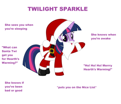 Size: 2144x1832 | Tagged: artist needed, safe, edit, twilight sparkle, pony, unicorn, g4, belt, boots, christmas, clothes, costume, fake beard, female, gloves, hat, holiday, ideal gf, looking at you, mare, meme, raised hoof, santa beard, santa claus, santa costume, santa hat, shoes, simple background, solo, text, transparent background, unicorn twilight