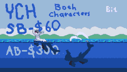 Size: 960x540 | Tagged: safe, artist:bitassembly, original species, shark, shark pony, animated, commission, pixel art, swimming, underwater, your character here