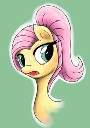 Size: 2174x3075 | Tagged: safe, artist:itchystomach, fluttershy, pegasus, pony, g4, bust, digital art, high res, open mouth, outline, portrait