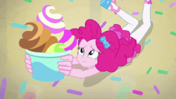 Size: 800x450 | Tagged: safe, screencap, pinkie pie, equestria girls, g4, my little pony equestria girls: choose your own ending, tip toppings, animated, cute, diapinkes, female, gif