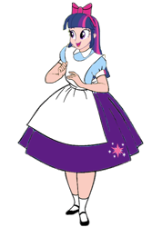 Size: 500x701 | Tagged: safe, artist:optimusbroderick83, twilight sparkle, equestria girls, g4, alice in wonderland, crossover, female, human coloration, simple background, solo, transparent background