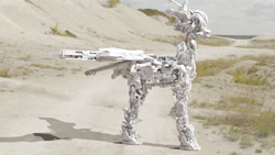 Size: 2880x1620 | Tagged: safe, artist:oleanderthehorse, oc, oc:crushingvictory, cyborg, pegasus, pony, 3d, roboticization, solo, transformation, wip