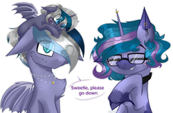 Size: 2466x1605 | Tagged: safe, artist:midnightmusic, oc, oc only, oc:elizabat stormfeather, oc:feather frame, oc:night storm (ice1517), alicorn, bat pony, bat pony alicorn, pony, unicorn, alicorn oc, bat pony oc, bat wings, blank flank, blushing, chest fluff, choker, commission, cute, ear fluff, ear piercing, earring, eyes closed, family, father and child, father and daughter, female, filly, glasses, grin, horn, horn ring, jewelry, laughing, male, mare, markings, mother and child, mother and daughter, multicolored hair, necklace, oc x oc, piercing, raised hoof, ring, shipping, simple background, smiling, stallion, straight, transparent background, unshorn fetlocks, wedding ring, wings, ych result, younger
