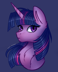 Size: 812x1002 | Tagged: safe, artist:smolbookhorse, twilight sparkle, pony, g4, bust, female, looking at you, mare, simple background, solo
