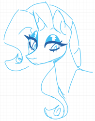 Size: 1076x1374 | Tagged: safe, artist:mintatheena, rarity, pony, unicorn, g4, female, looking down, makeup, sketch, solo