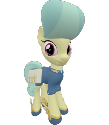 Size: 628x720 | Tagged: safe, artist:topsangtheman, golden hooves (g4), earth pony, pony, g4, 3d, female, looking at you, simple background, solo, source filmmaker, transparent background